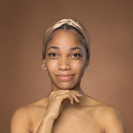 African Fabs Satin Headband With Twist Khaki