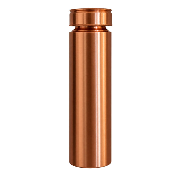 Ayurveda Specialist Pure Copper Water Bottle Straight Model Matte Brushed, koperen waterfles