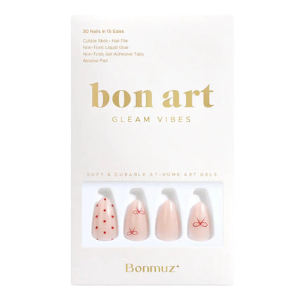 Bonmuz Press-On Nails Berry Bows