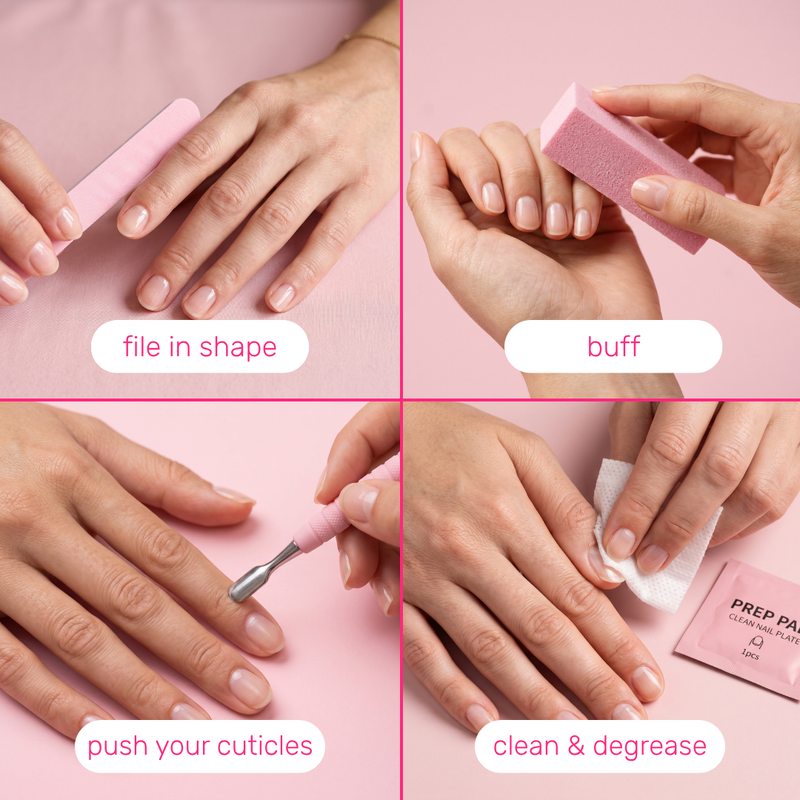 Boozyshop 24 pcs Press On Nails Micro French Manicure