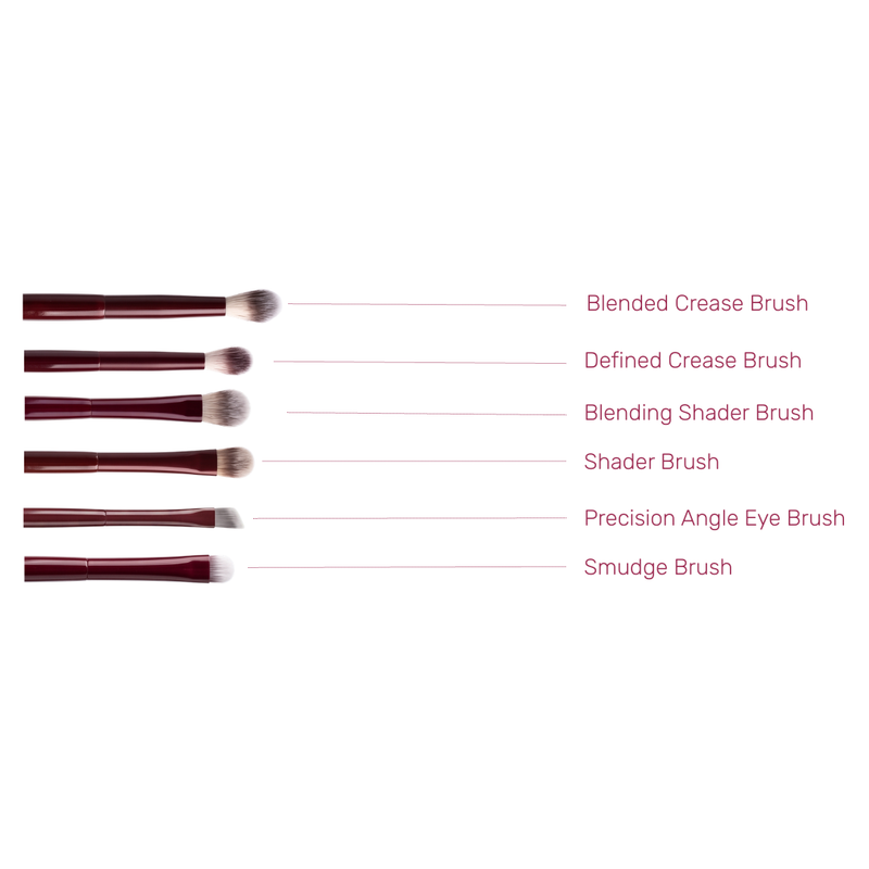 Boozyshop Flawless Eye Set, een set met zes make-up kwasten voor de ogen met synthetische haren.