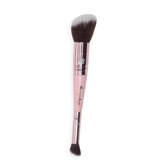 Boozyshop Soft Pink and Gold Contour and Blush Duo Brush
