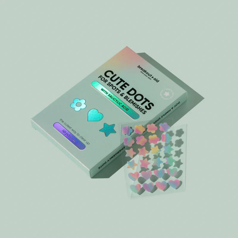 BreakoutAid Cute Dots for Spots and Blemishes, transparante acne patches met salicylzuur