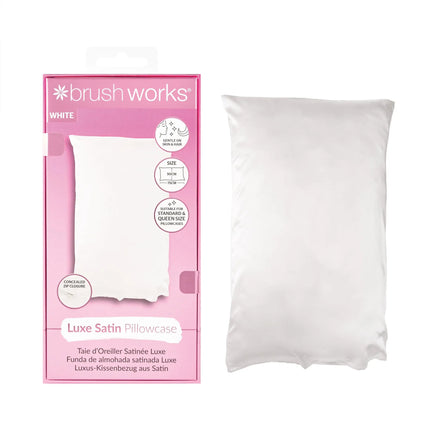 Brushworks Luxe Satin Pillowcase White