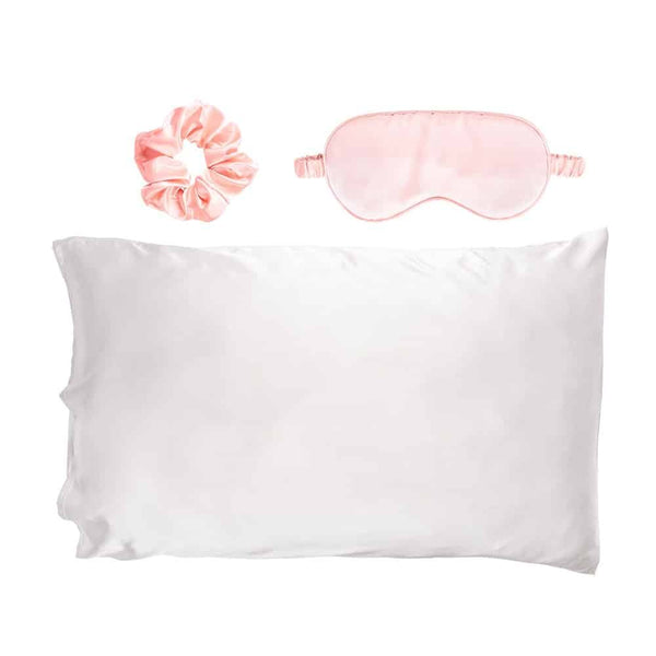 Brushworks Luxury Satin Sleep Set, een set met een slaapmasker, kussensloop en scrunchie