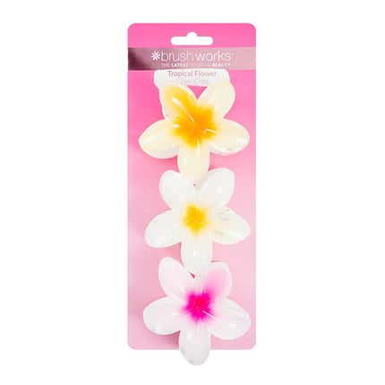 Brushworks Tropical Flower Claw Clips 3 Pack