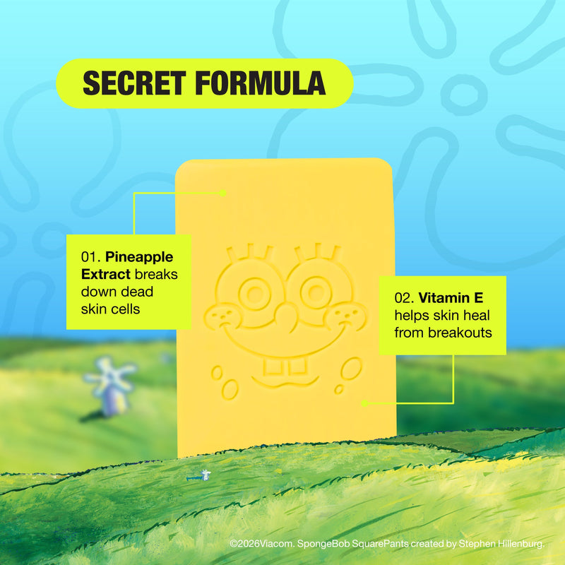 Carbon Theory X Spongebob Squarepants Spongebob’s Squarebar Pineapple Enzyme Facial Cleansing Bar 2