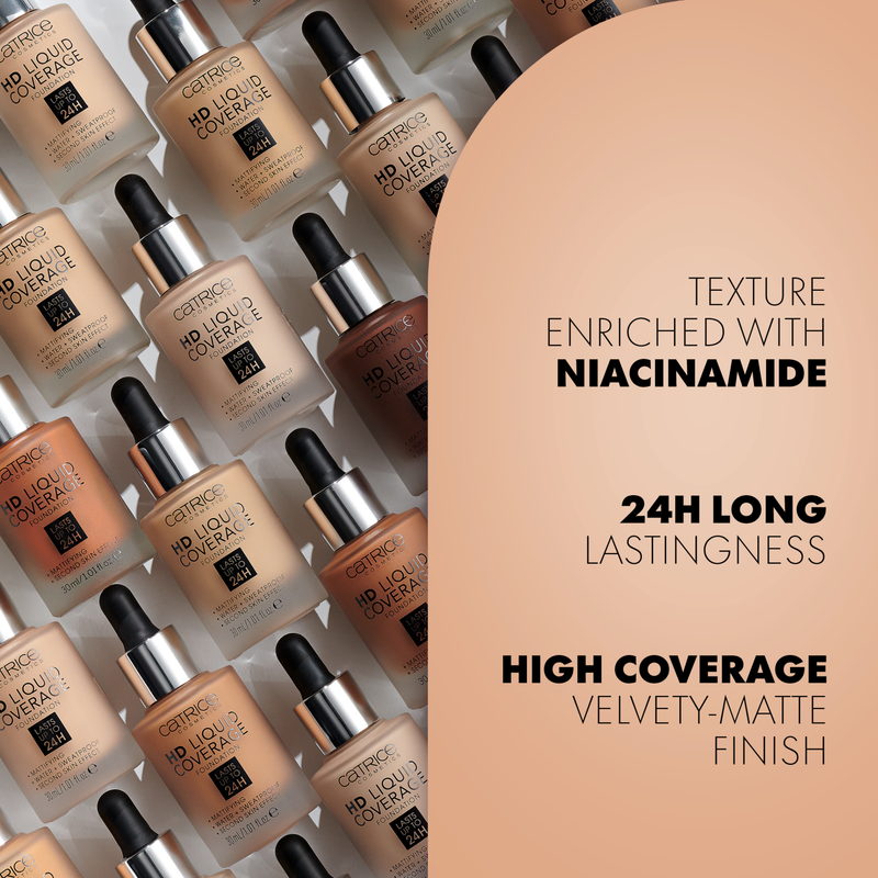 Catrice HD Liquid Coverage Foundation 005 Ivory Beige, vloeibare foundation met hoge dekking, foto 6 van 7