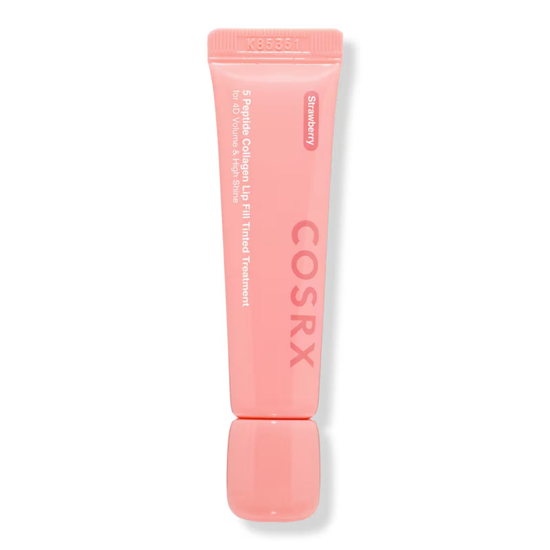 COSRX 5 Peptide Collagen Lip Fill Tinted Treatment 01 Strawberry, getinte lippenbalsem met peptiden en collageen
