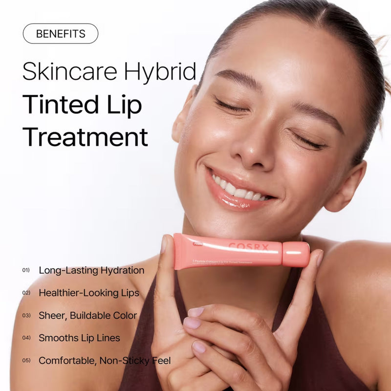 COSRX 5 Peptide Collagen Lip Fill Tinted Treatment 03 Peach, getinte lippenbalsem met collageen en peptiden, foto 4 van 8
