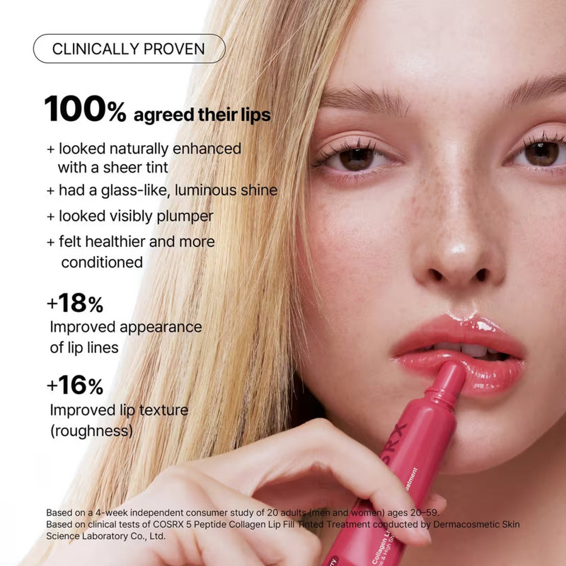 COSRX 5 Peptide Collagen Lip Fill Tinted Treatment 04 Cherry, getinte lippenbalsem, foto 7 van 8