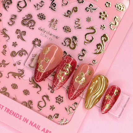 Daily Charme Daily Charme Chic Nail Art Sticker Heavenly Dragon Metallic Gold