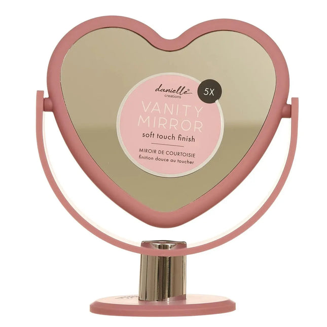 Danielle Creations Heart Vanity Mirror Pink 5x Magnified