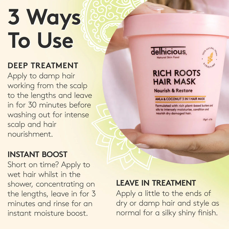 Delhicious Rich Roots 3-in-1 Nourishing Hair Mask Amla & Coconut