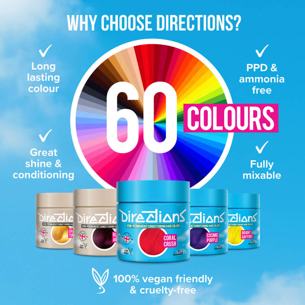 Directions Hair Color #white Toner, semi-permanente haarverf die gele en oranje ondertonen neutraliseert, foto 4 van 6