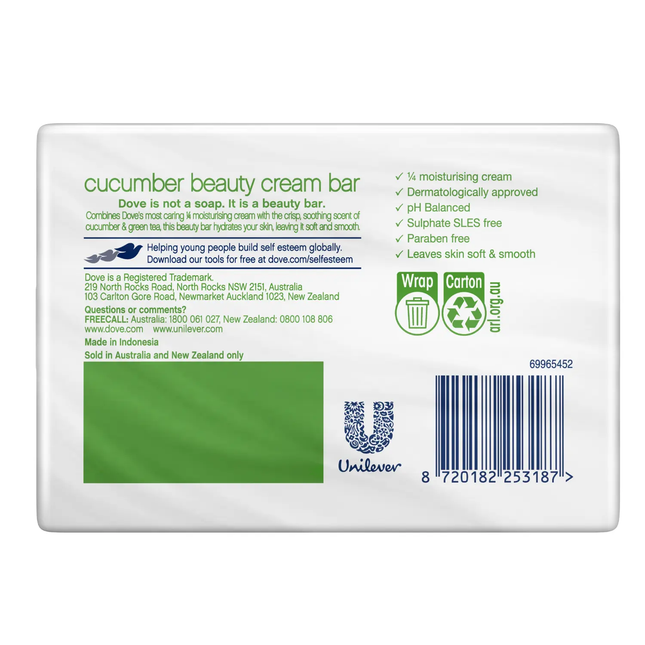 Dove 2-Pack Refreshing Beauty Cream Bar With Cucumber And Green Tea 2 x 90 gr.