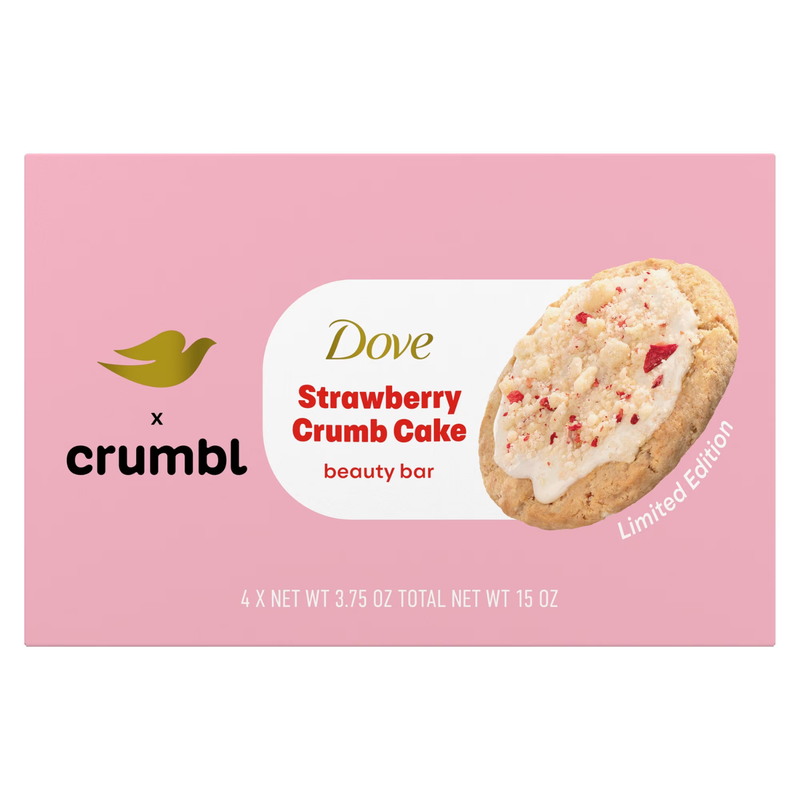 Dove x Crumbl Beauty Cream Bar Strawberry Cake 4-Pack