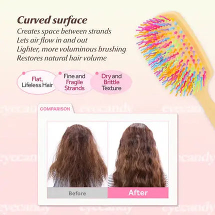 Eyecandy Rainbow Volume S Paddle Brush Black