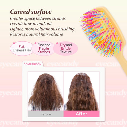Eyecandy Rainbow Volume S Paddle Brush Melon Green