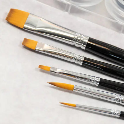 Grimas Face Paint Brush Set Round Flat