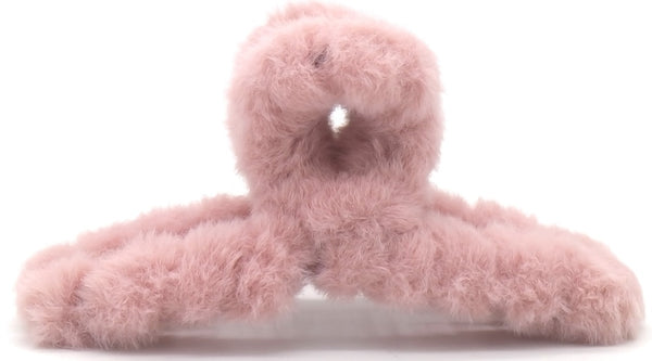 Hair Musthaves Hair Claw Fluffy 12.5cm Pink, zachte pluizige haarclip in roze