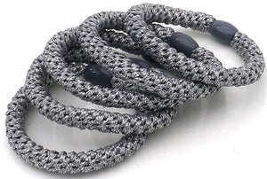 Hair Elastics 5pcs Glitter Silver