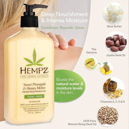 Hempz Sweet Pineapple & Honey Melon Herbal Body Moisturizer 500 ml.