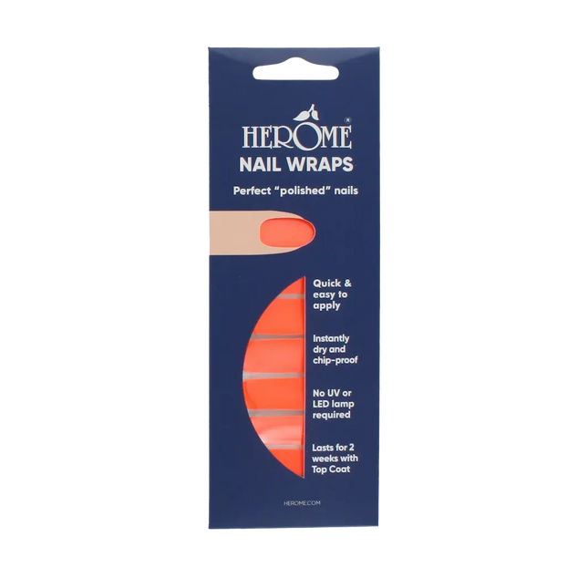 Herôme Nail Wraps Neon Tangerine