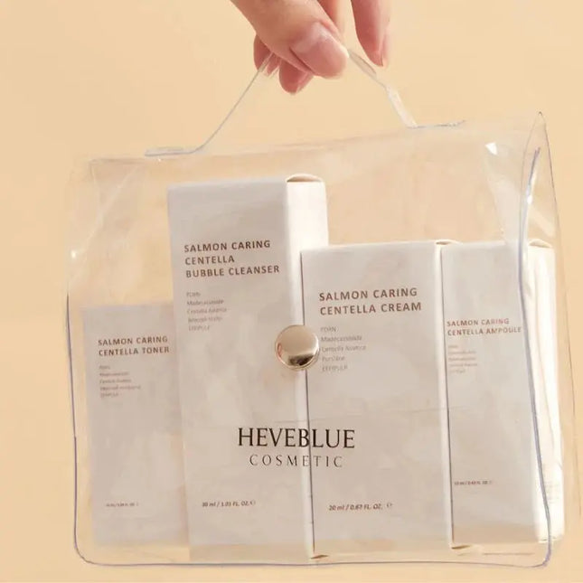 Heveblue Salmon Caring Centella Special Travel Kit Bag Set