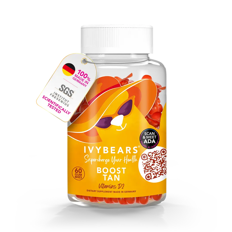 Ivy Bears Boost Tan huidgummies voor de voorbereiding op zonblootstelling