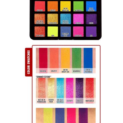 J.Cat Beauty Dia And Noche Tri Element 15 Pigment Palette Peak Time