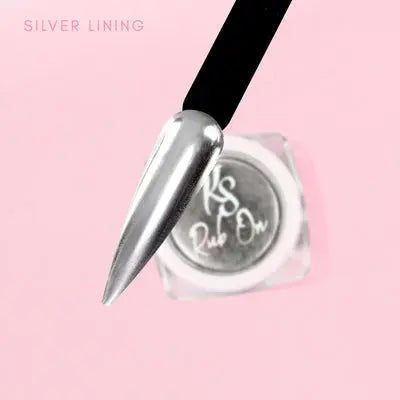 Kiara Sky Rub On Chrome Nail Powder Silver Lining