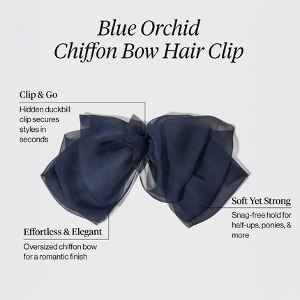 Kitsch Chiffon Bow Hair Clip Blue Orchid