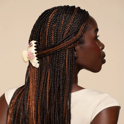 Kitsch KitschPop Charms & Curved Claw Clip Set Pearlized Cream