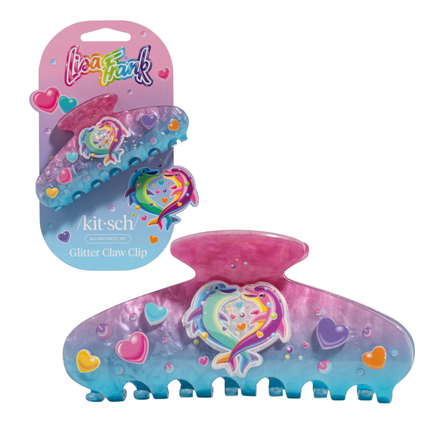 Kitsch Lisa Frank Glitter Claw Clip Dancing Dolphins™