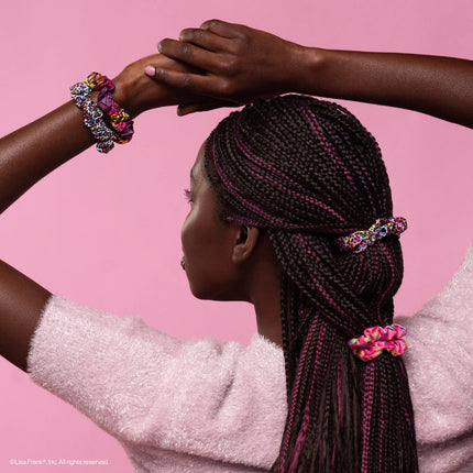 Kitsch Lisa Frank Ruched Satin Scrunchies Rainbow Leopard