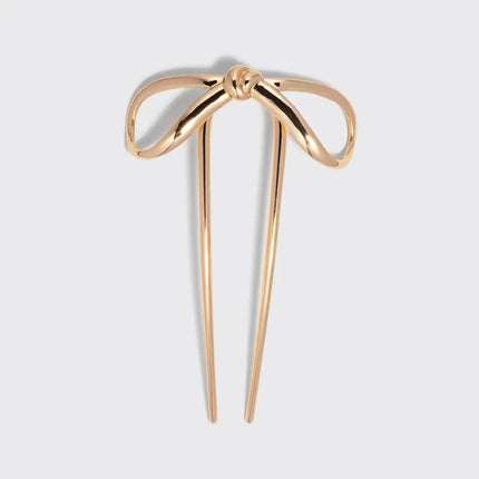Kitsch Metal Bow French Hair Pin Gold