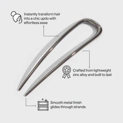 Kitsch Metal French Hair Pin Hematite