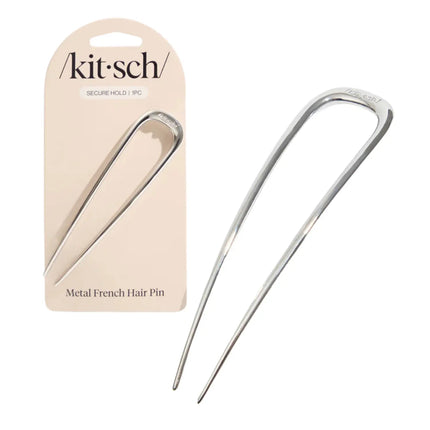 Kitsch Metal French Hair Pin Silver