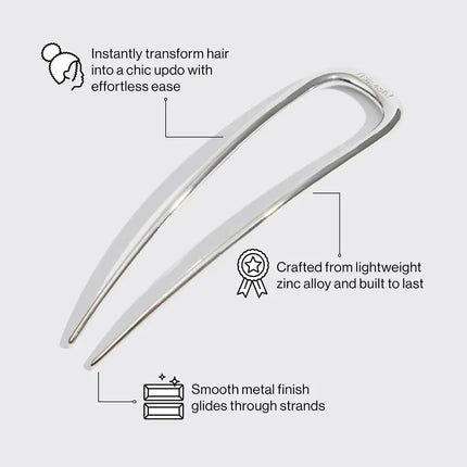 Kitsch Metal French Hair Pin Silver