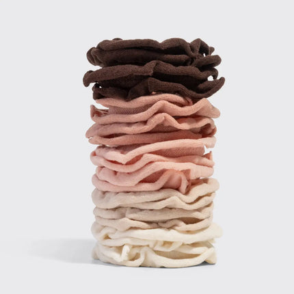 Kitsch Recycled Fabric Petal Hair Elastics Set Blush