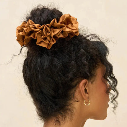 Kitsch Ruffle Scrunchie Camel