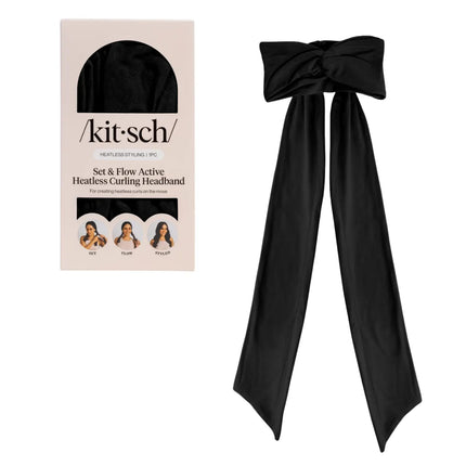 Kitsch Set & Flow Heatless Curling Headband Black