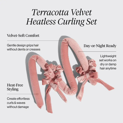 Kitsch Velvet Heatless Curling Set Terracotta
