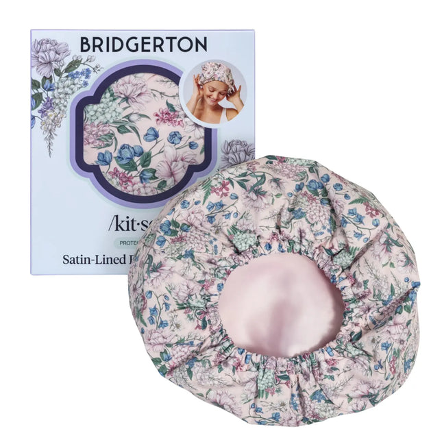 Kitsch x Bridgerton Satin-Lined Flexi Shower Cap Wisteria