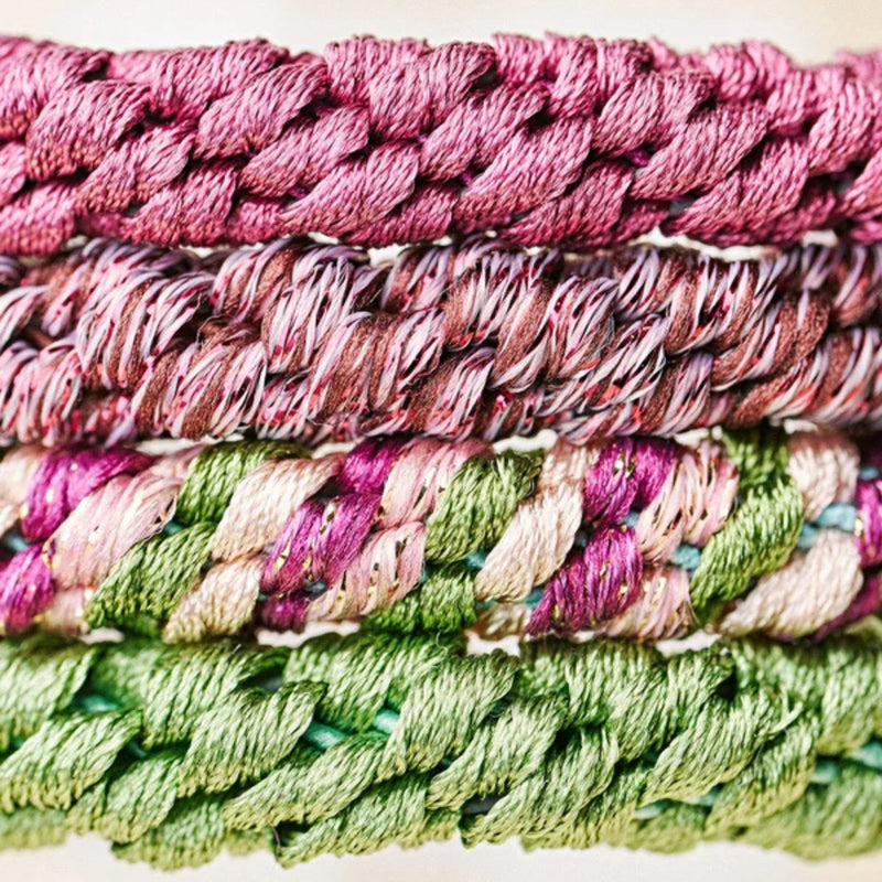 Kknekki Bundle 66, set van 4 zachte haarelastiekjes in roze en groene kleuren