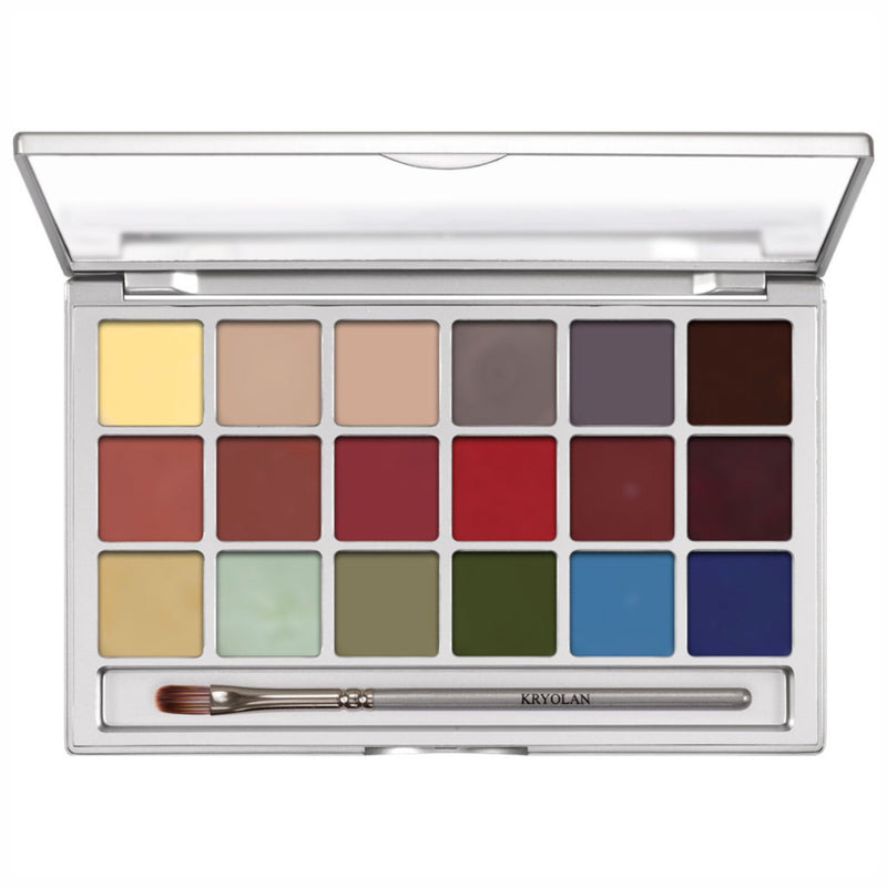Kryolan Professional Make-up Coloring Vision Palette 18 Colors Effects