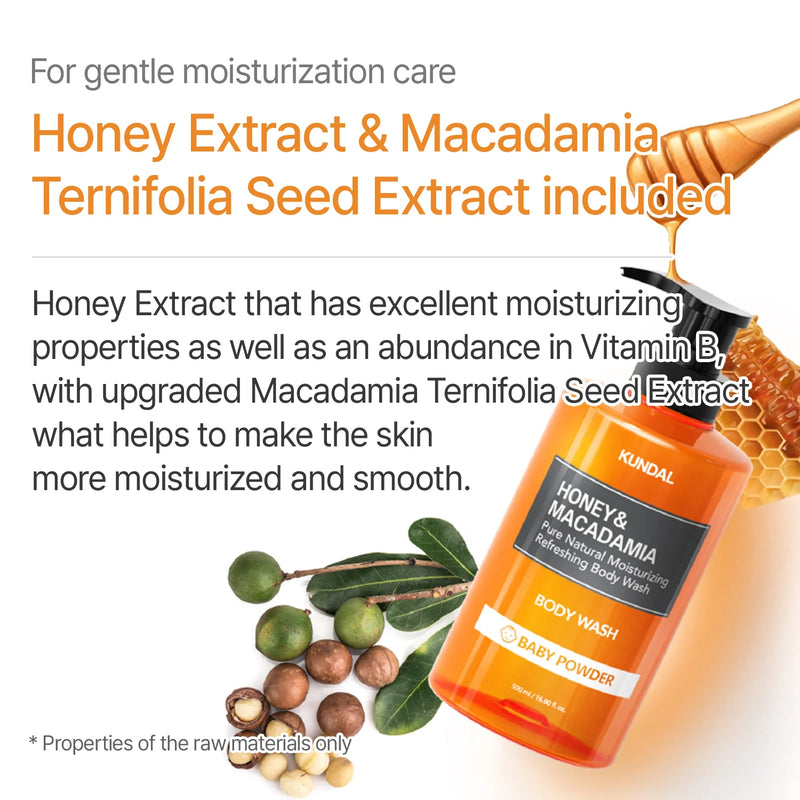 Kundal Honey & Macadamia Pure Body Wash Amber Vanilla