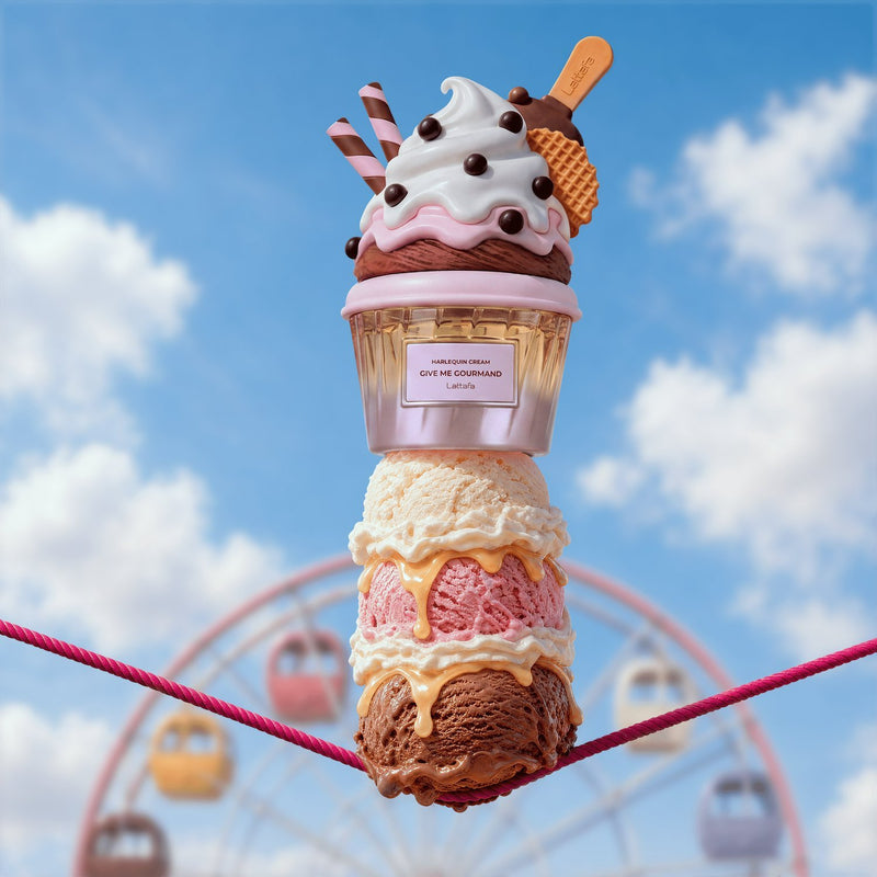Lattafa Give Me Gourmand Harlequin Cream Eau de Parfum, zoete gourmand geur, foto 2 van 4