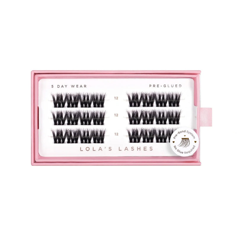 Lola's Lashes Pre-glued Lashes Bold Definition 12mm, voorgelijmde wimperclusters voor volume